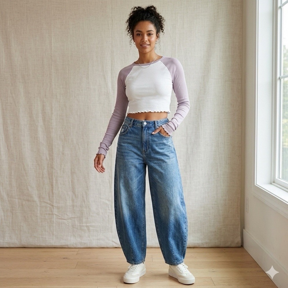 Aeropostale Crop Top M White Baby Tee Soft Girl Y2K Basic Layer Minimalist